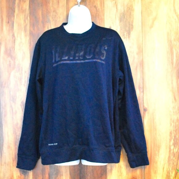 Nike Therma-Fit Navy Blue Men's Illinois Fighting Illini Sweatshirt M - Picture 1 of 5